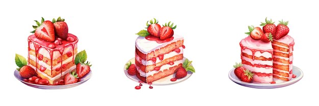 Torta di fragole Illustrazione vettoriale a cartoni animati