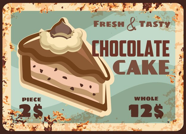 Torta dolce arrugginito piatto di metallo pasticceria da forno dolce