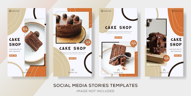 Torta dolci cibo banner raccolta storie modello post.