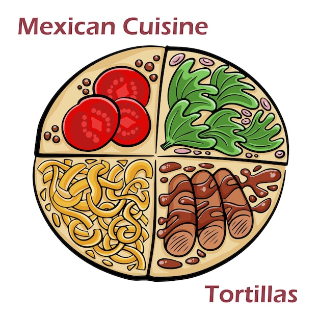 Tortillas della cucina messicana con salsa di pomodoro chili con carne
