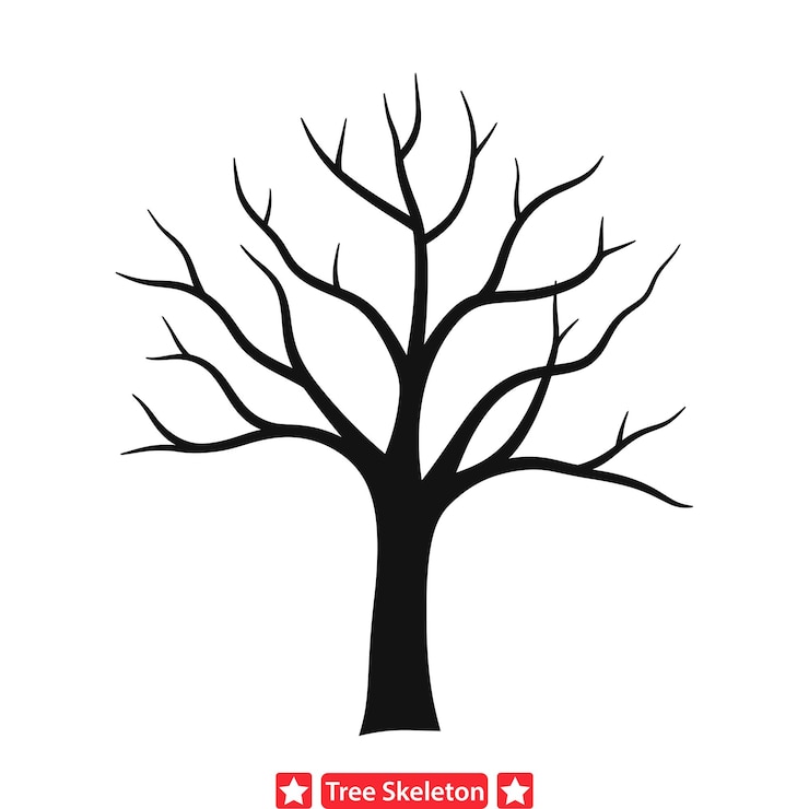 Vettore tracce del tempo elegante arte vettoriale dello scheletro dell'albero