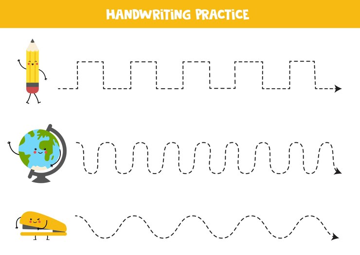 Tracciare linee per bambini Cartoon carino Kawaii rifornimenti scolastici Pratica della scrittura a mano