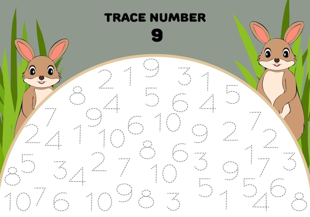 Trace numero nove, matematico per bambini.