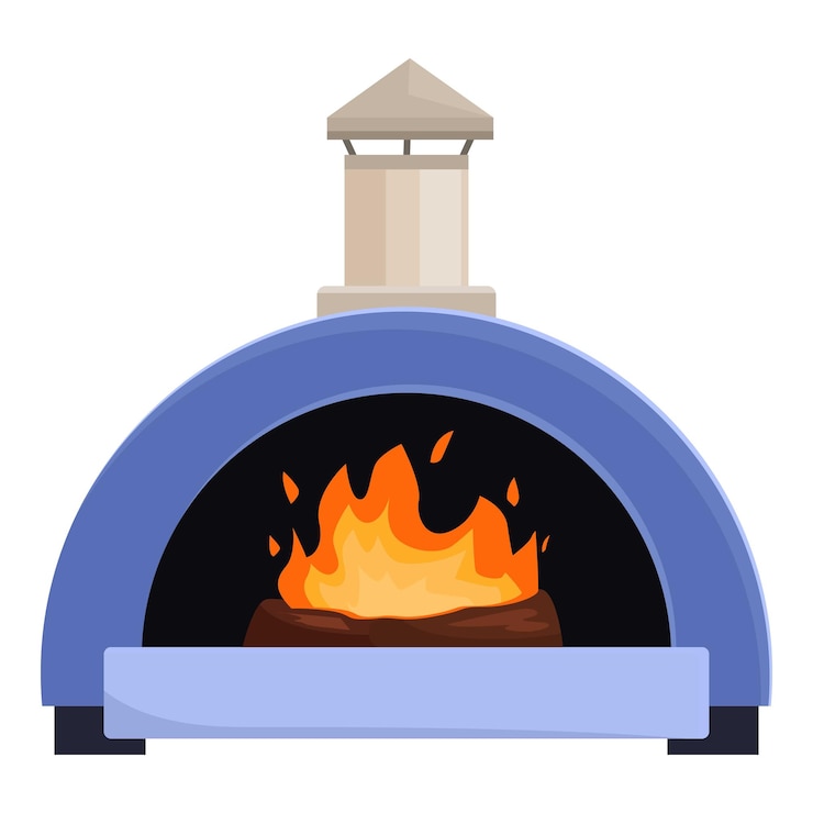 Vettore tradizionale forno a legna per la cottura di pizza all'aperto