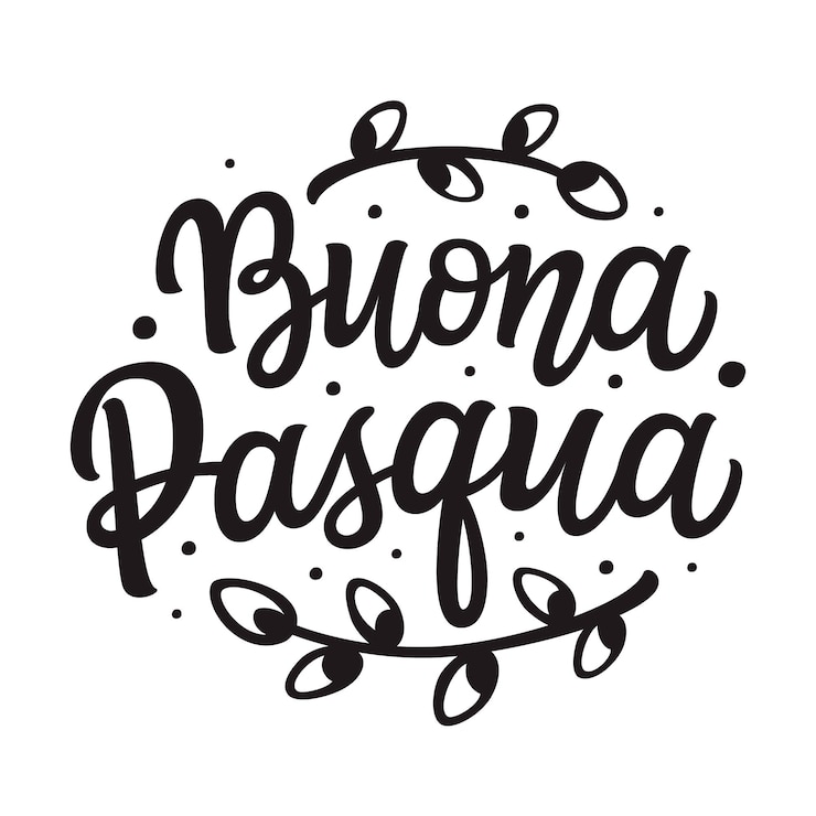 Vettore traduzione italiana buona pasqua scritta a mano