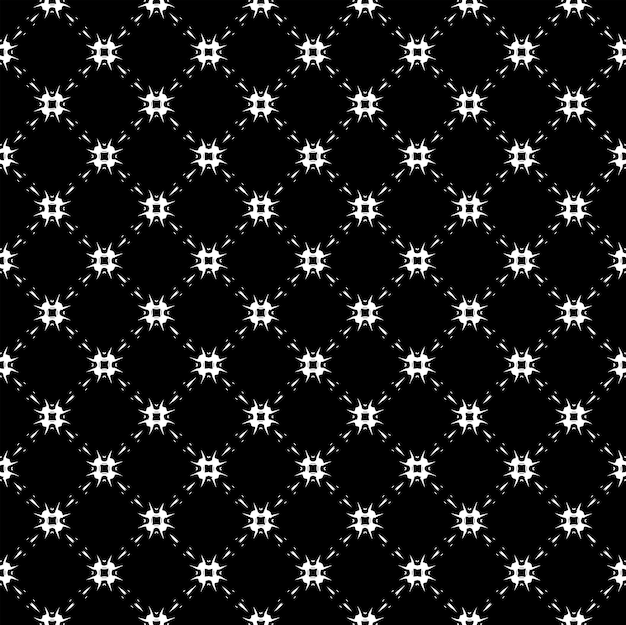 Trama senza cuciture in bianco e nero Design grafico ornamentale in scala di grigi Ornamenti a mosaico