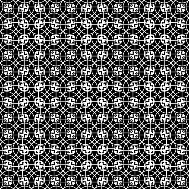 Trama senza cuciture in bianco e nero Design grafico ornamentale in scala di grigi
