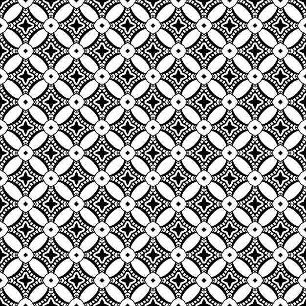 Trama senza cuciture in bianco e nero Design grafico ornamentale in scala di grigi
