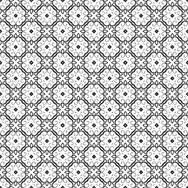 Trama senza cuciture in bianco e nero Progettazione grafica ornamentale in scala di grigi Ornamenti a mosaico Modello modello Illustrazione vettoriale EPS10