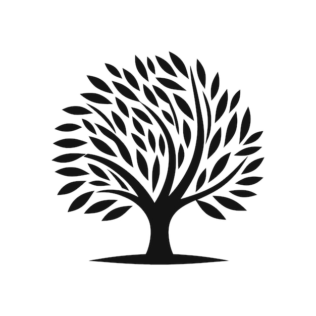 Tranquil Tribute Willow Tree Vector Sign Concept per la conservazione della natura