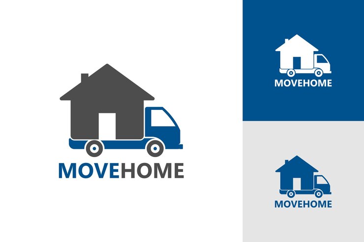 Traslochi il design del modello del logo del camion della casa
