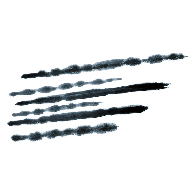 Tratto di pennello dipinto ad acquerello vettoriale Elemento di design disegnato a mano isolato su sfondo bianco