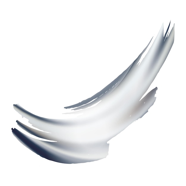 Tratto di pennello vettoriale. Spruzzata fluida astratta. Splash isolato su sfondo bianco. Priorità bassa strutturata dell'acquerello grigio argento. Pennello sfumato. Vendita Banner pennellata.
