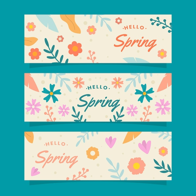 tre bandiere diverse con la parola primavera su di loro