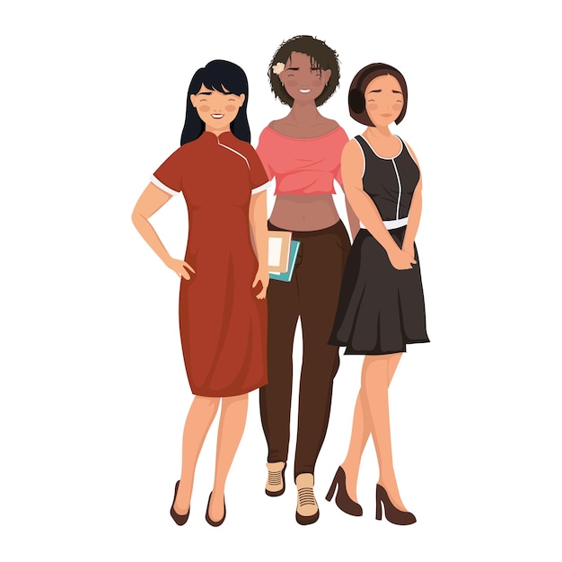 Tre comunità etniche di ragazze