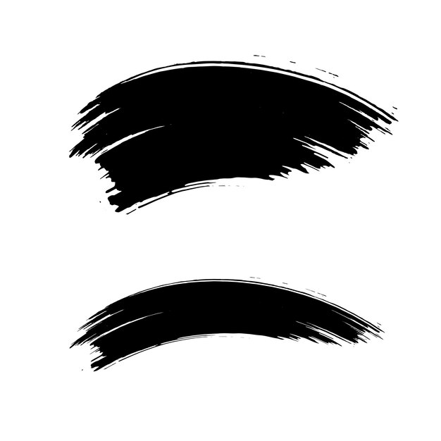tre linee nere con un pennello nero su di loro