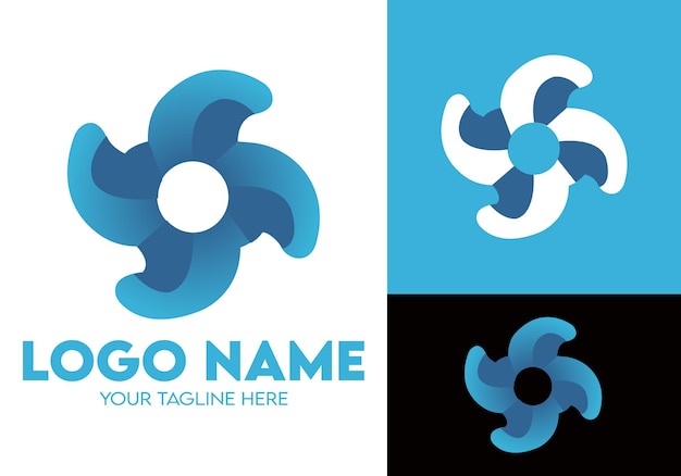 tre manifesti di go nome gos nome su uno sfondo blu