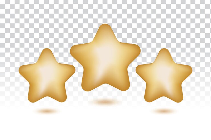 Tre stelle con effetto dorato vettore