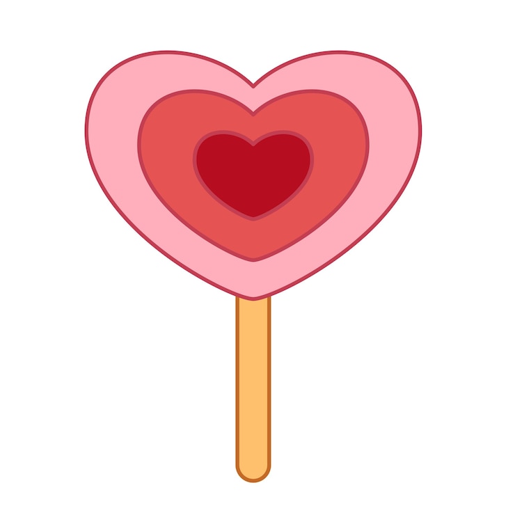 Vettore tre strati di lecca-lecca d'amore