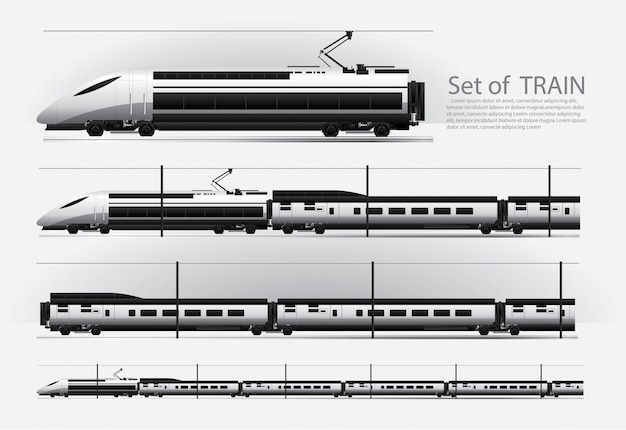 Treno ad alta velocità su un binario Illustrazione vettoriale