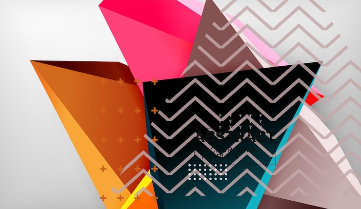 Vettore triangoli di colore astratto sfondo geometrico stile triangolare basso poli mosaico