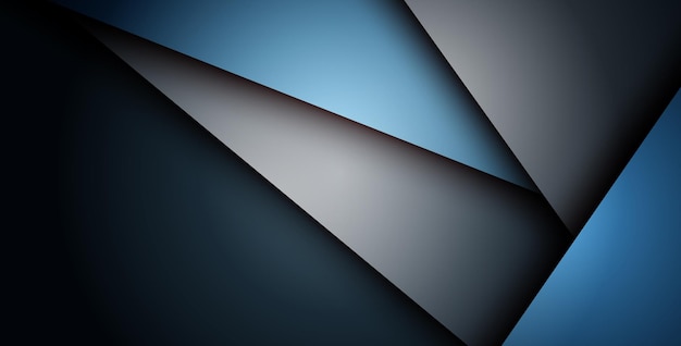 Triangolo blu marina astratto sovrapposto a testo su disegno di spazio vuoto scuro