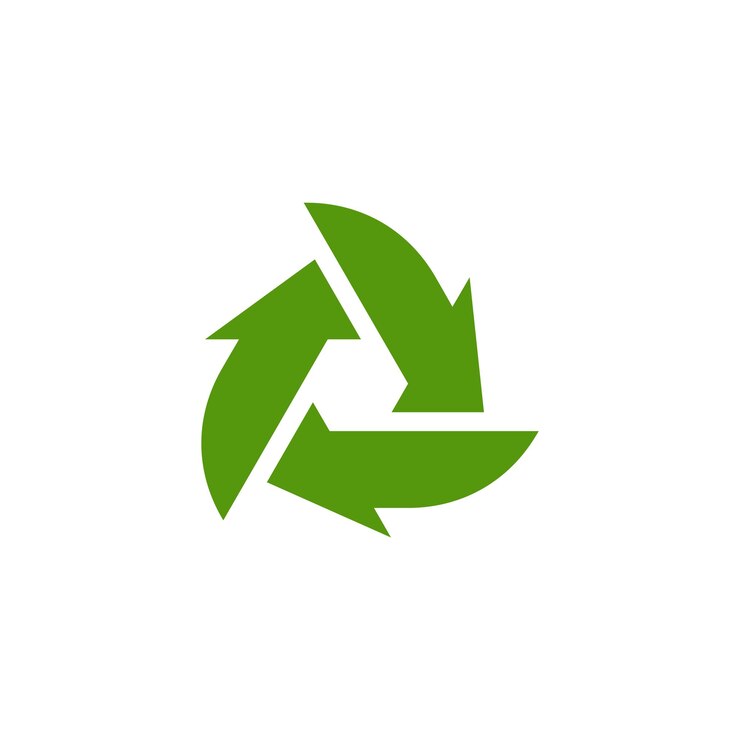 triangolo freccia riciclare logo foglia minimalista foglia verde freccia rotazione sospiro ecologia