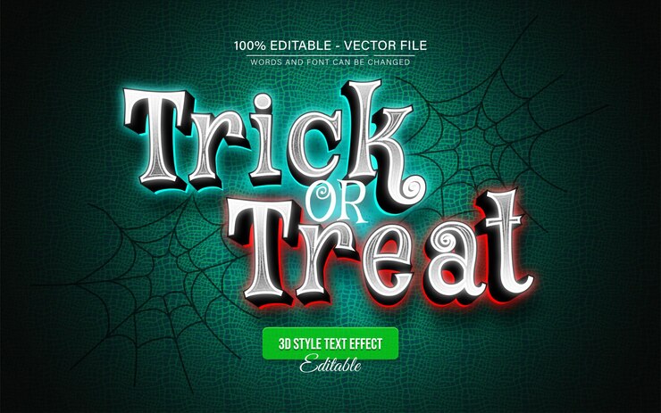 Trick o trattare di Halloween effetto testo modificabile