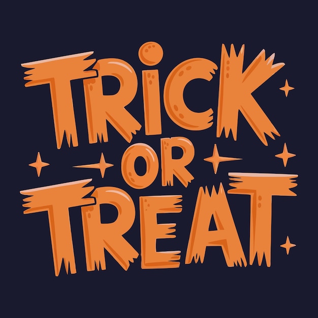Trick or Treat Halloween Tipografia Design audace e divertente di magliette