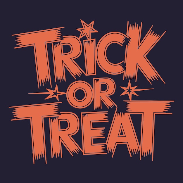 Trick or Treat Tipografia Stylish Halloween T-Shirt Design