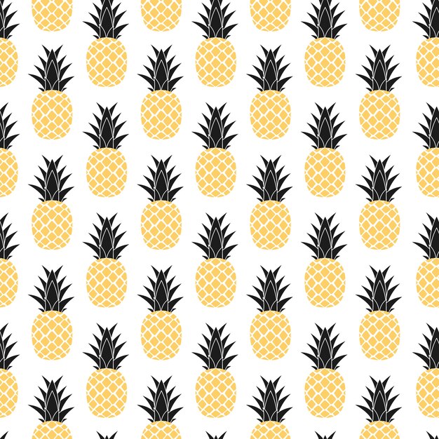 Tropic fruit Pineapple design seamless.