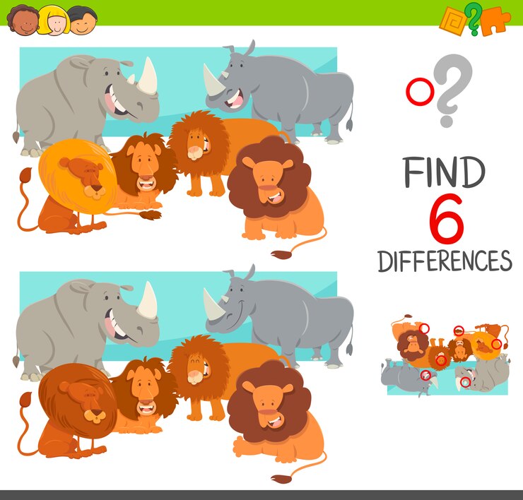 Vettore trova il gioco delle differenze