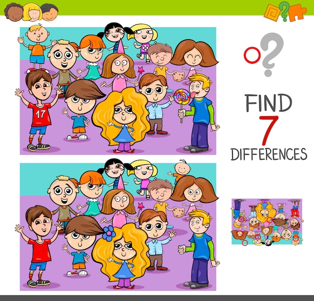 trova le differenze con i personaggi dei bambini