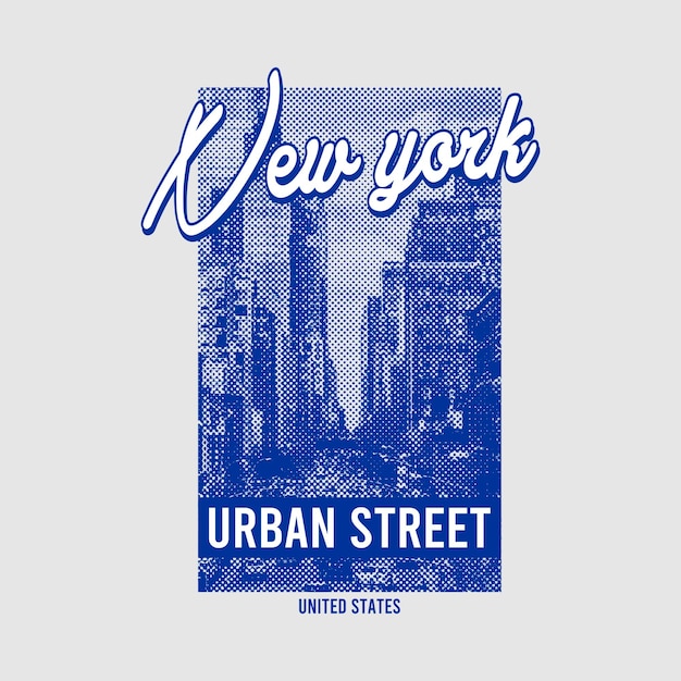 Tshirt con grafica di strada urbana di New York