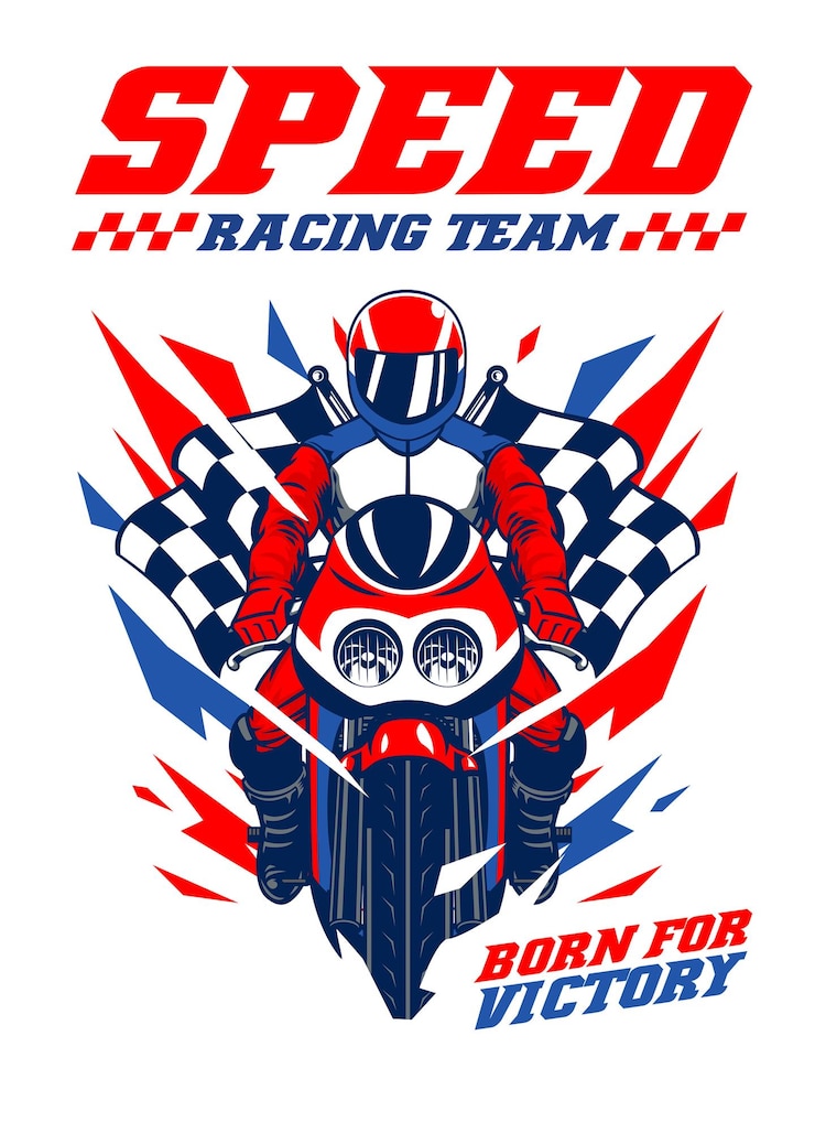 Tshirt Design del concetto di moto da corsa