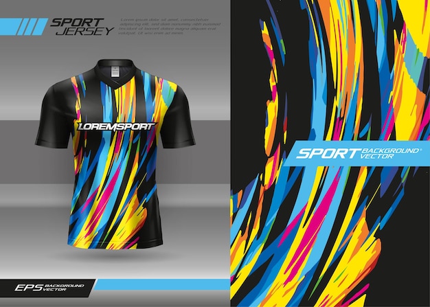 Tshirt sport design in jersey con texture grunge per corse di calcio, giochi di motocross, giochi di ciclismo