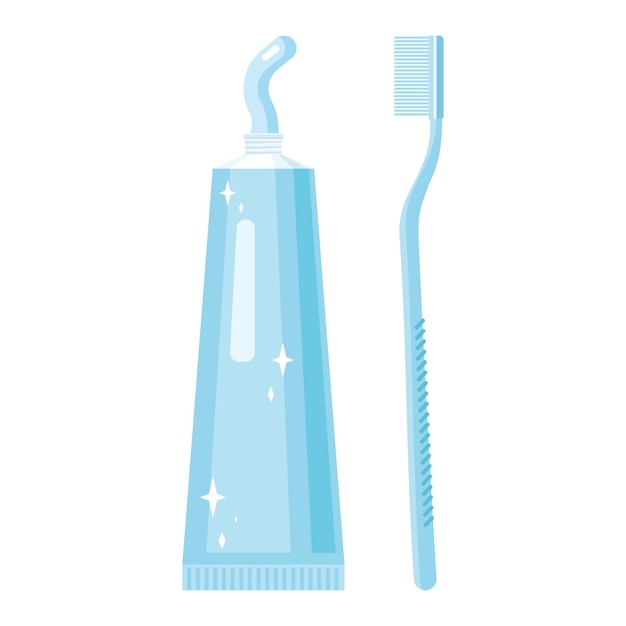 Tubetto di dentifricio e spazzolino da denti