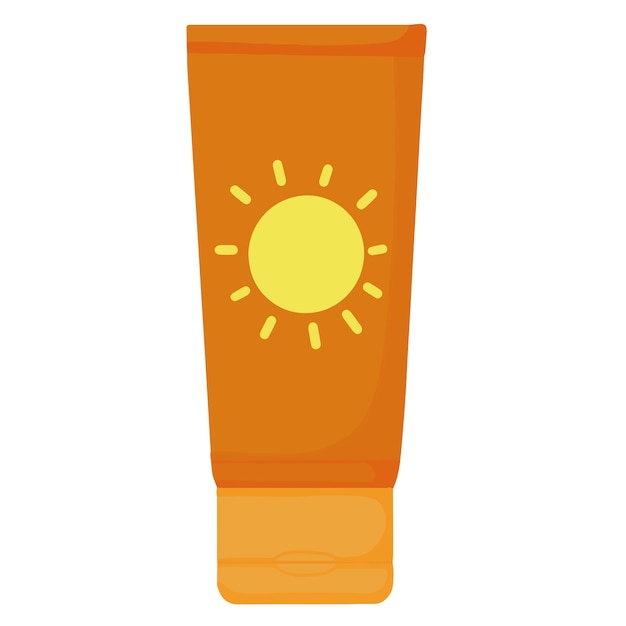 Tubo di protezione solare per la pelle 50 spf per l'illustrazione vettoriale del viso e del corpo