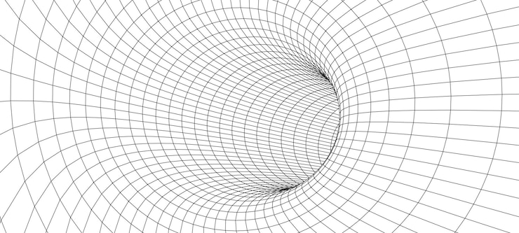 Vettore tunnel astratto wireframe light science wormhole griglia del portale 3d vettoriale futuristico fantasy imbuto