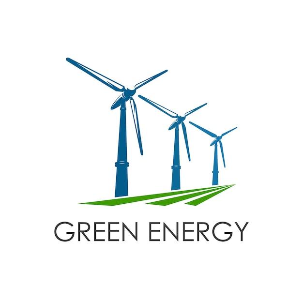 Turbina eolica verde energia pulita icona vettore emblema