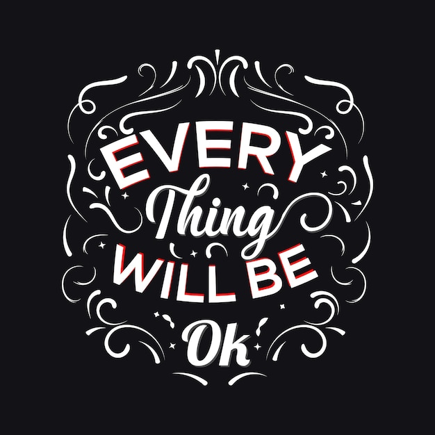 Tutto andrà bene Lettering Tipografia T Shirt Design Vector