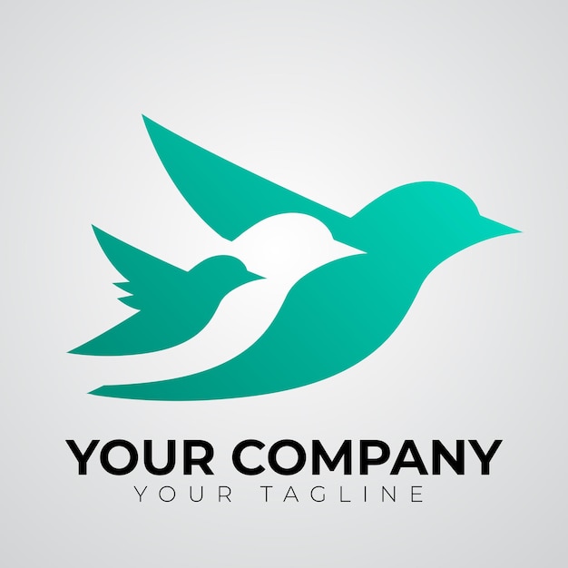 Uccelli Logo Design Spazio bianco minimo del logo dell'uccello