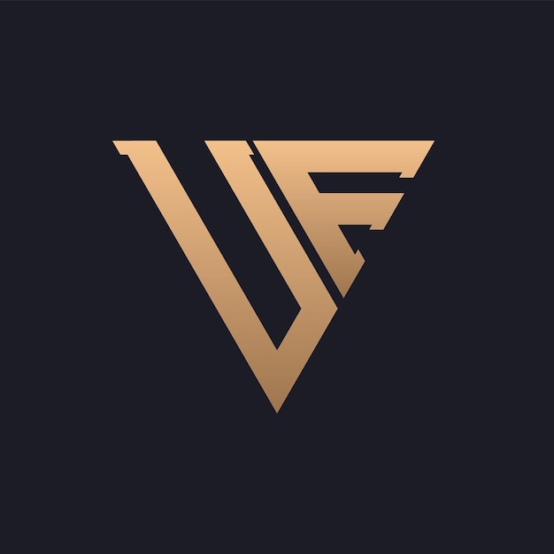 UF Logo Design Moderno Minimal Elegante e Lussuoso UF Logo Elegante Triangolo Monogramma Lettera UF Logo Design per la Brand Corporate Business Identity