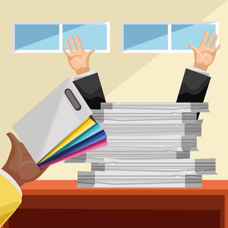 Vettore ufficio pratiche per l'archiviazione