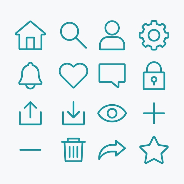 Ui set di icone vettoriali