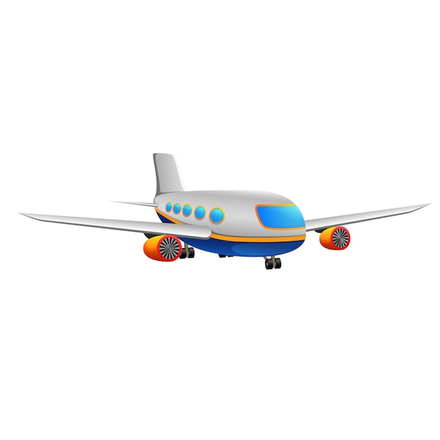 un aereo commerciale su un dorso bianco