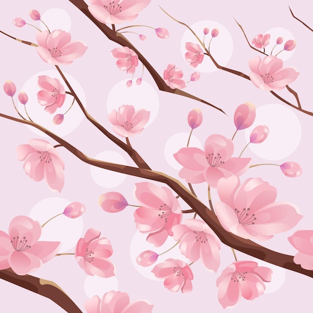 un albero a fiori rosa con le parole primavera su di esso