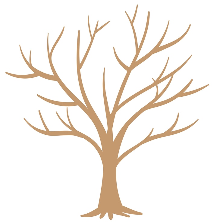 Vettore un albero con un sottile e sottile