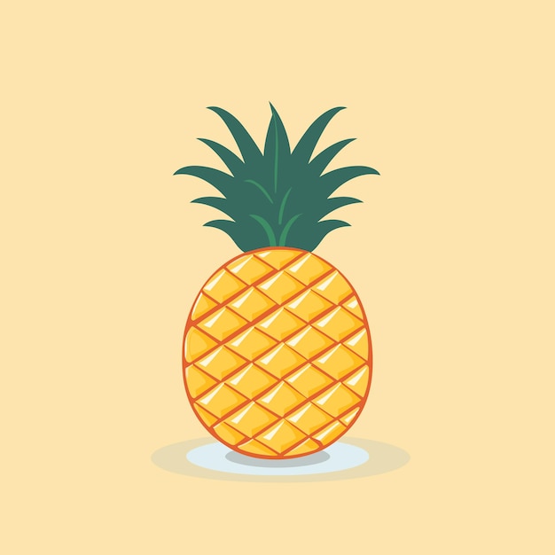 Un ananas seduto sopra un piatto bianco