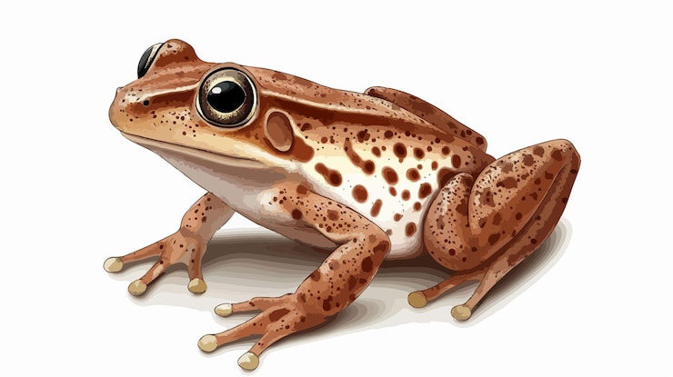 Vettore un anfibio rana esotico vibrante e realistico in un'esposizione colorata